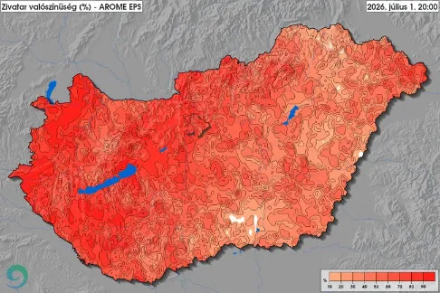Zivatarveszély Magyarországon