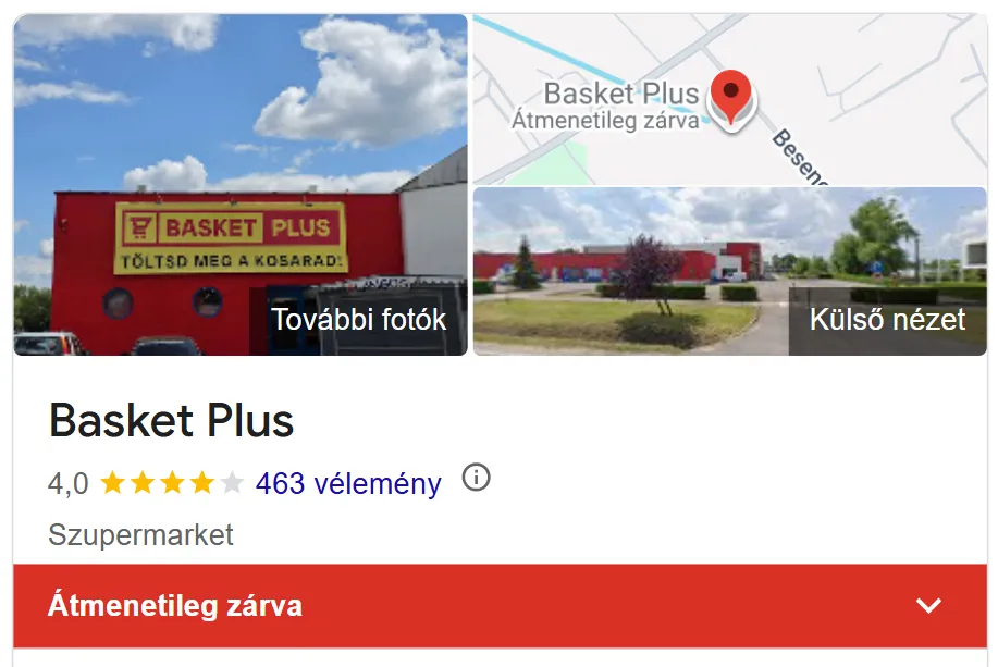Képernyőkép a Basket Plus Google-oldaláról