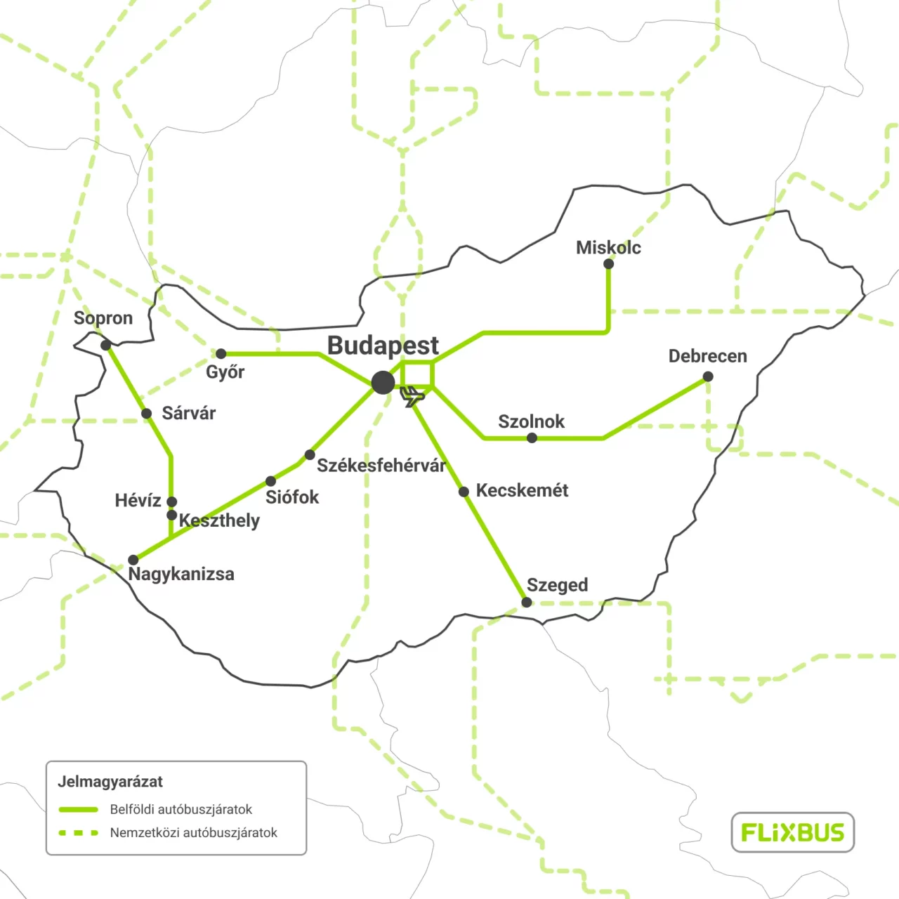 A FlixBus belföldi járatai
