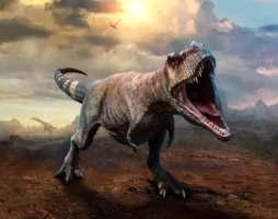 Egy T. rex illusztrációja.