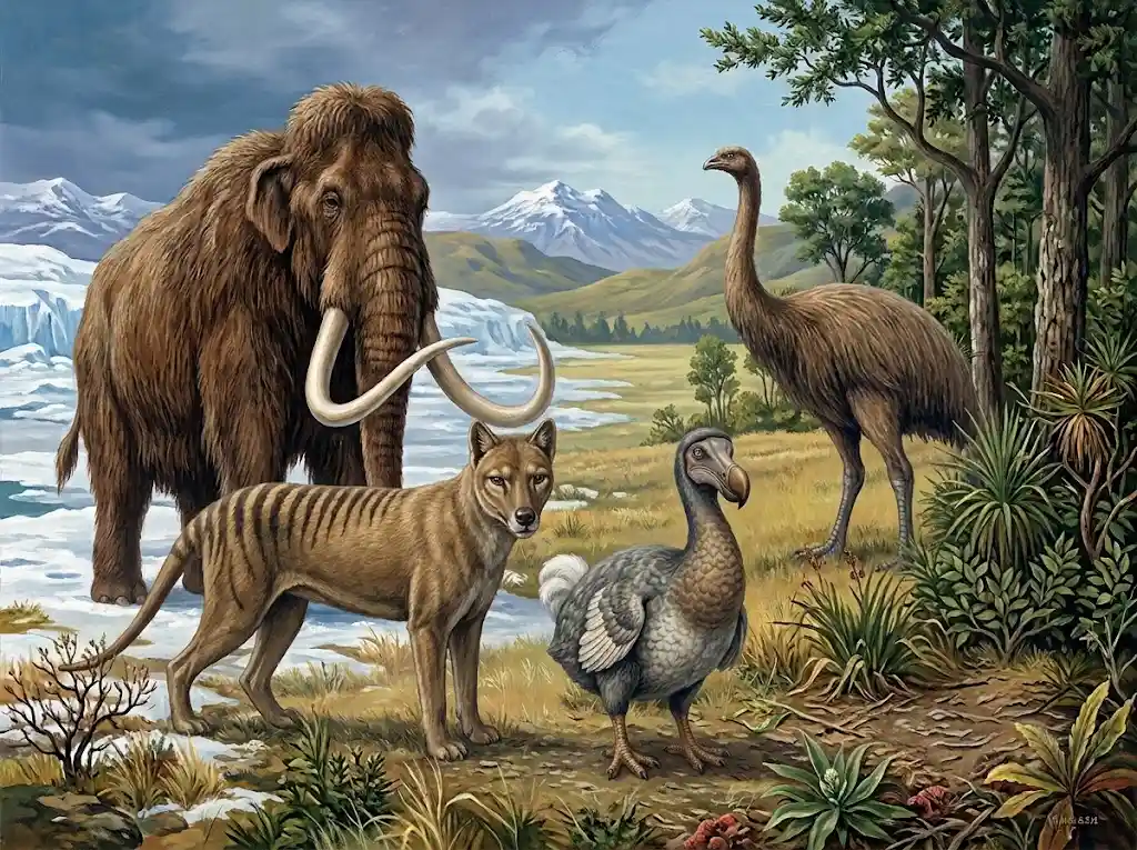 Gyapjas mamut, tilacin, dodó, új-zélandi óriás moa. Mesterséges intelligencia