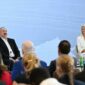 Ilham Aliyev azeri elnök a Global Media Forum 2025 rendezvényen. Fotó:Anadolu